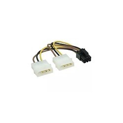 Cable Adaptador Poder PCI-Express 6 Pin  2x Molex 4 Pin ATX